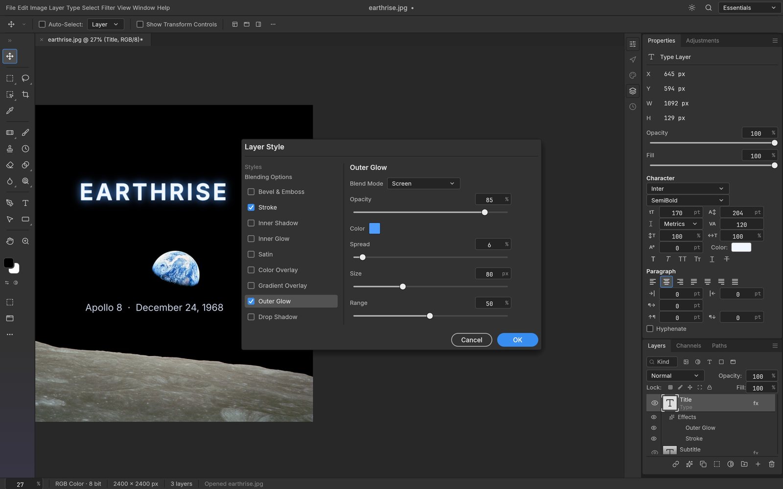 MSPhoto: Layer Style dialog
