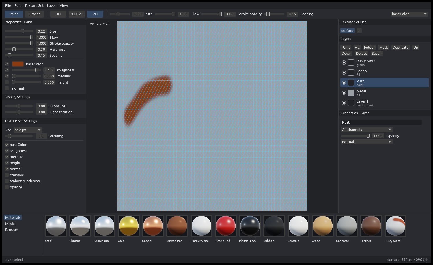 MSSurface: Paint in UV space