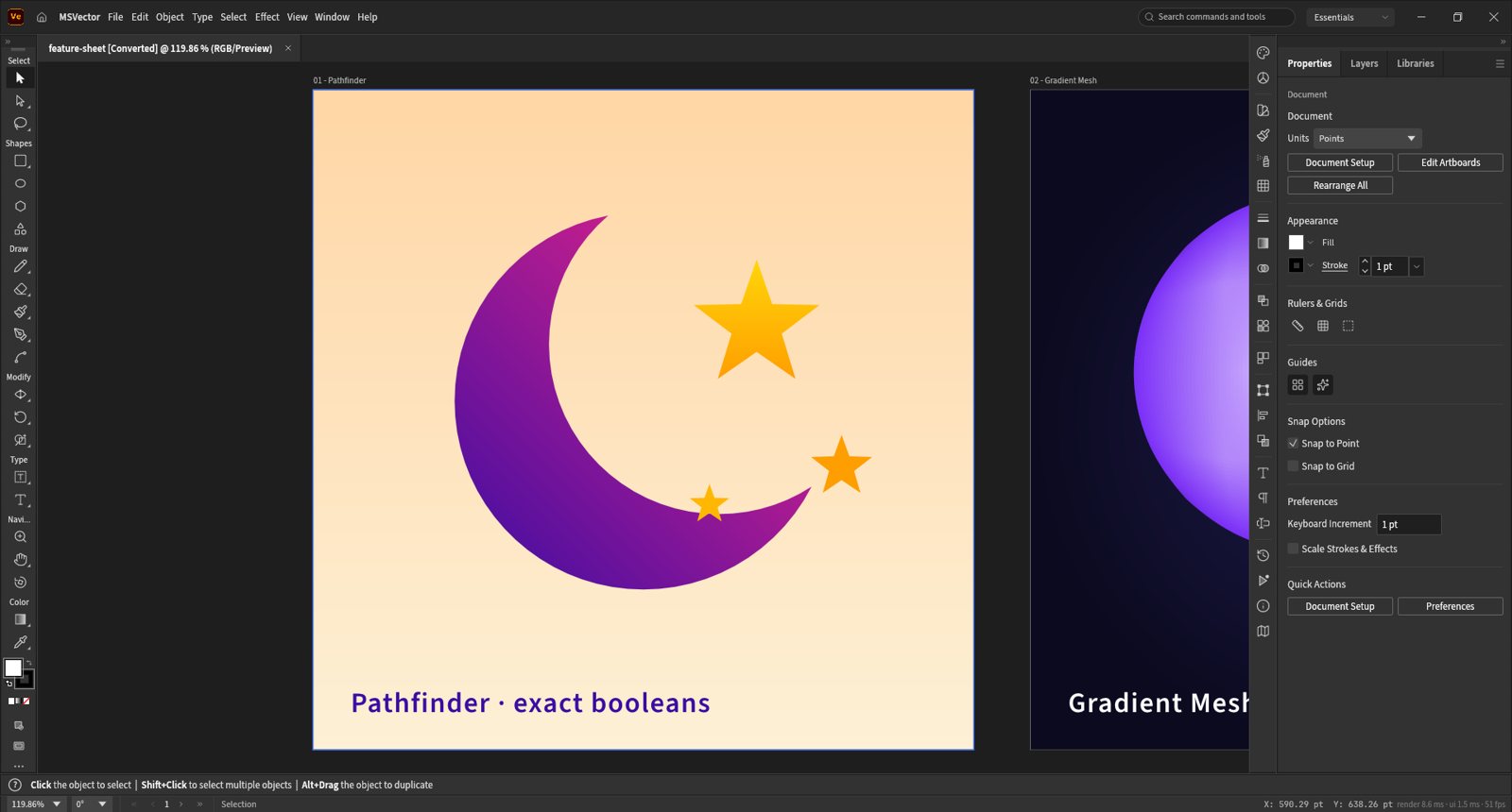 MSVector: Pathfinder and gradient mesh